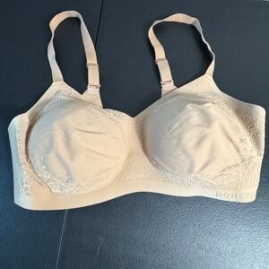 HONEYLOVE Silhouette Beige Wireless Bra Adjustable Convertible Straps 40 C/D